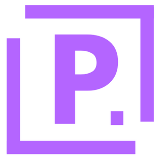 Purple Present.Co logo with a bold “P” and a dot inside a square outline.